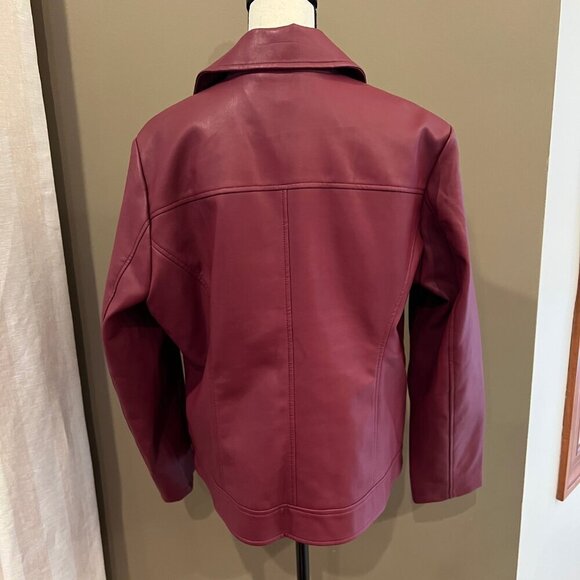 A.N.A. Faux Leather Motorcycle Jacket, Plum color, nicely lined, Size XL - Picture 5 of 12